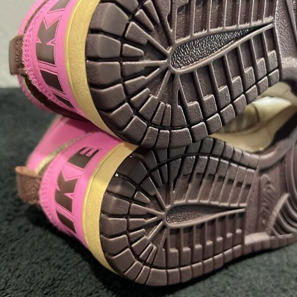 🔥🔥 NIKE Womens Dunk High Pink Gold Animal Print Retro Sneakers Sz 6.5 - GUC - Picture 9 of 13